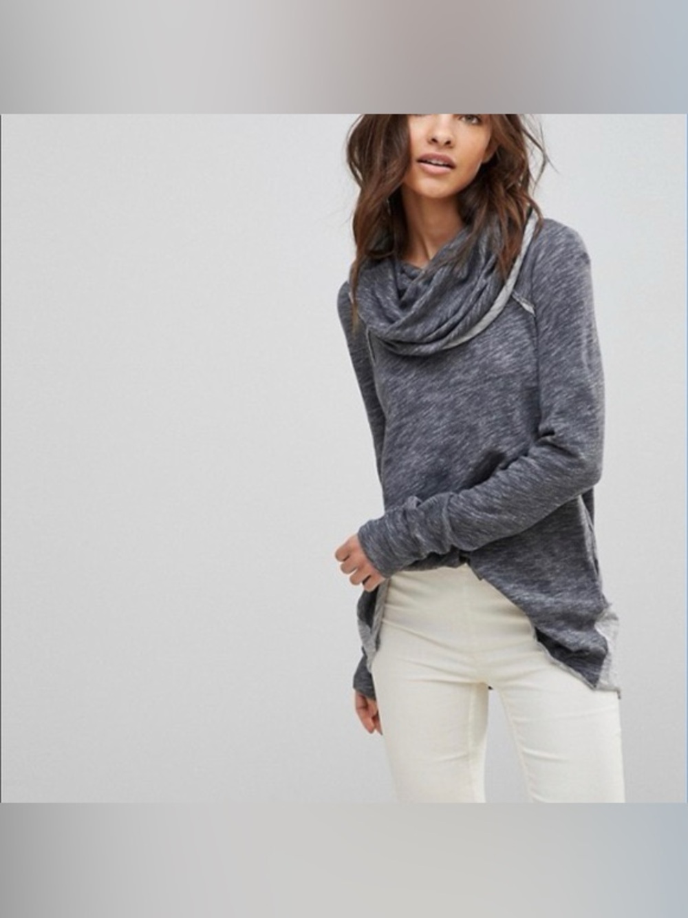 Free People Beach Cocoon Pullover in Heathered Grey, Size Medium/Large